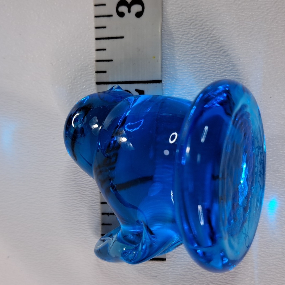 2 Leo Ward Glass Blue Bird of Happiness Signed Figurine USA - Picture 10 of 14